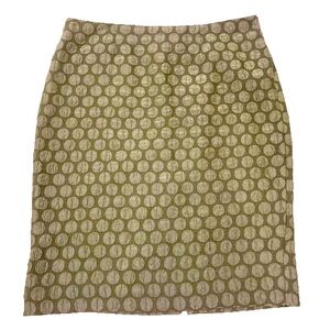 Maeve Anthropologie Skirt Women Size 10 Green Polka Pot Print Office